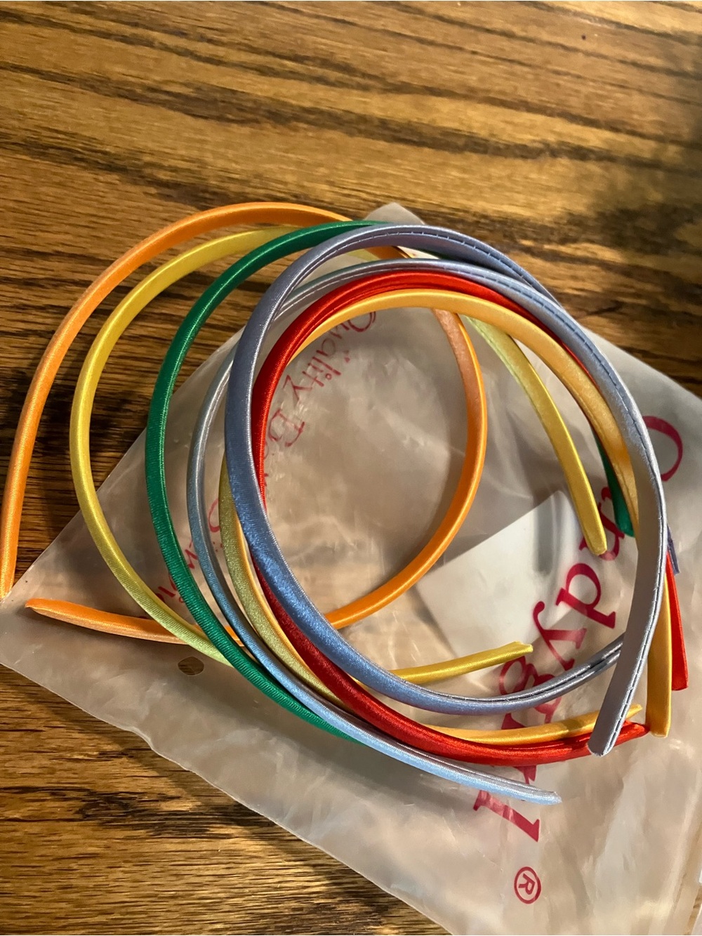 10/$13 NIP 7pc Satin Thin Kids Headbands - Multi Color Pack